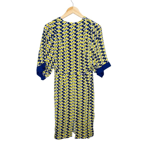 Anthropologie Maeve Dress Size 4 Mirabilis Kimono Sleeve Yellow Blue Geometric - Picture 10 of 16